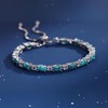 FANCIME Sterling Silver Created Turquoise Tennis Bracelet December Birthstone Bolo