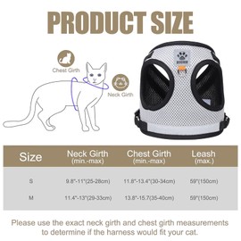 deegbbyi Cat Harness Escape Proof, Cat Harness with Lead Soft Harness, Cat Harness Set, Adjustable Cat Vest, Cat Harness, Cat Chest Harness for Cats, Kittens, Dogs, Puppies