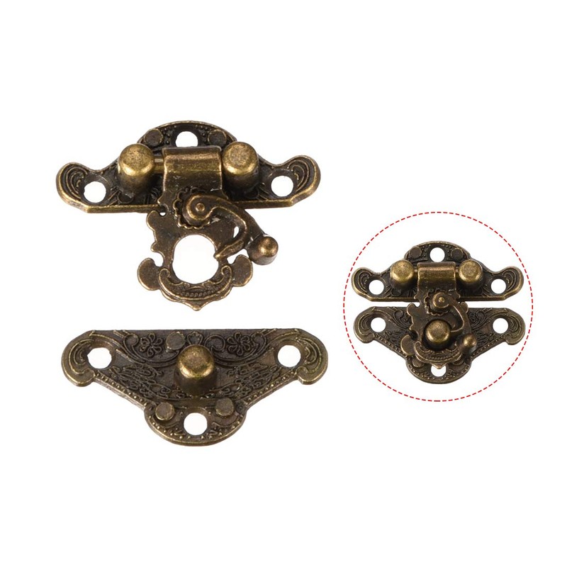 uxcell 10 Sets Wood Case Chest Box Rectangle Clasp Closure