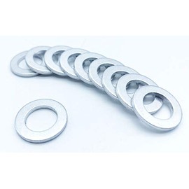 Dark Horse T1241 Universal Aluminum Drain Washer, Set of 10, M0.5 x Outer Diameter 0.8 x 0.08 inches (20 mm) x Thickness 0.08 inches (2.0 mm), Oil Sealing Washers