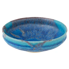 Marui Pottery MR-3-4237 Shigaraki Ware Hephimon Bowl, Small Bowl, Diameter 5.5 inches (14 cm), Dewgrass Blue