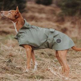 HUNTER Milford Dog Raincoat, Colour: Green, Ergonomic Fit for Optimal Protection, Individually Adjustable, Zip for Harness Carrier, Easy to Clean & Washable at 30 °C, Size: 50