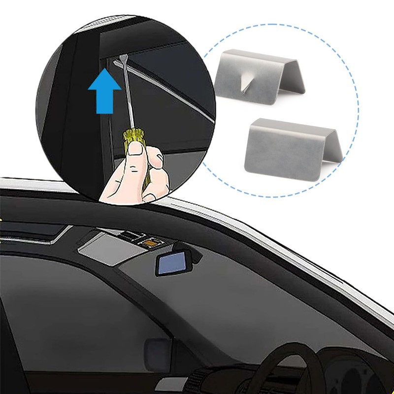 8 Pcs Wind Deflector Clips, Car Wind Deflector Stainless Steel