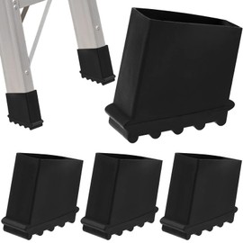 Alriedy Pack of 4 Ladder Feet 50 x 25 mm, Non-Slip Rubber Protective Caps for Universal Folding Ladder, Ladder Feet for DIY, Ladder Foot Covers for Ladders