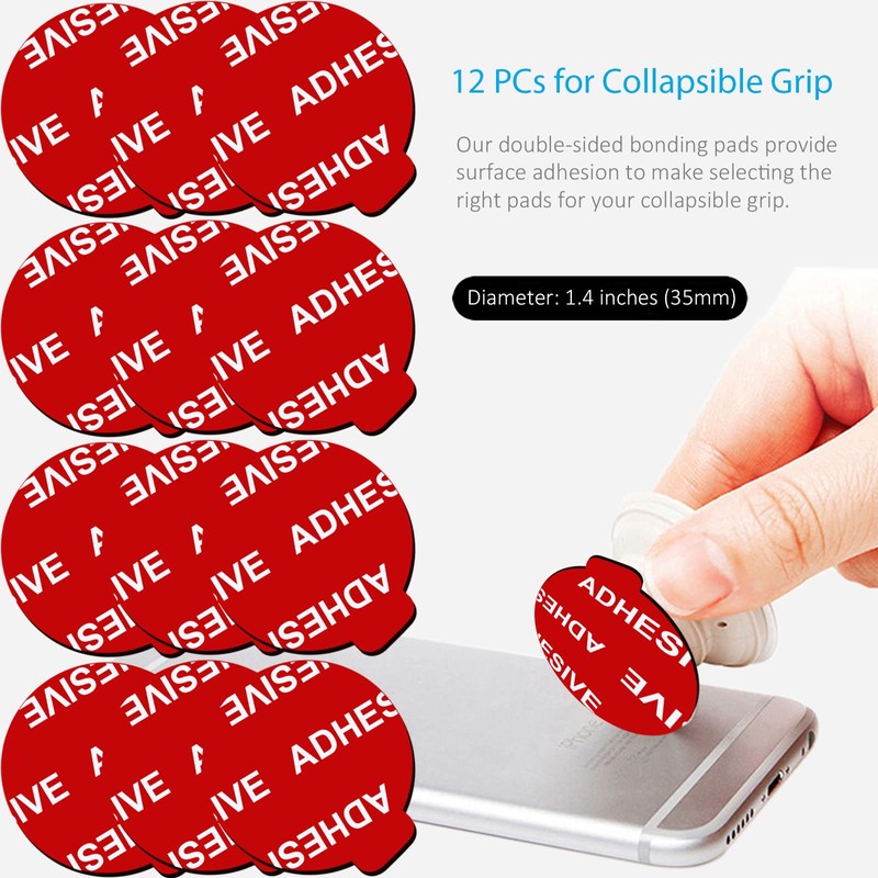 PKYAA 12 Pack Sticky Adhesive Compatible with Socket Base, Double-Sided