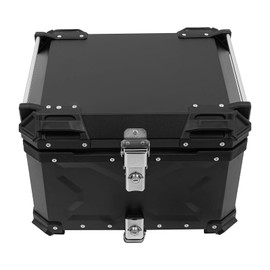 Eapmic 55L Motorcycle Top Case, Aluminum Motorbike Tail Box Trunk with Lock, Waterproof Motorcycle Top Box for Store Helmet Large Luggage, Universal Motorcycles Accessories (55L)