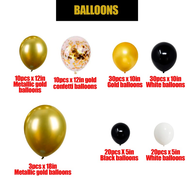 New Years Eve Party Supplies 2025:40in 2025 Balloons, Black Gold
