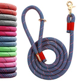 Fnsyxpm Soft Handle 5 FT Heavy Duty Dog Leash Durable Nylon No Pull Dog Training Leash with Highly Reflective for Medium Large Dogs (Purple 5 FT - 3/5")