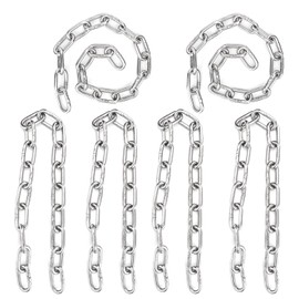 Biugaaufai 6 Pack 1/4 x 23 Inch Link Chain, 6mm Heavy Duty 304 Stainless Steel Coil Chain, Trailer Safety Chain for Chain Pulling, Trailer Safety, and Camping