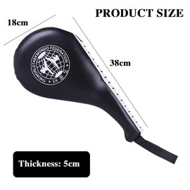 Taekwondo Kick Pads, Double Kick Pads, Training Pads for Karate, Taekwondo Pads, Taekwondo Karate Kickboxing Target Kick Pad, PU Leather Boxing Pad, Punch Pads, Foot Techniques (Black)