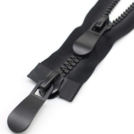 MebuZip 200 cm #15 Large Zip Plastic 2-Way Separable 11 mm Large Zip for Parka, Coat, Down Jacket (200 cm)