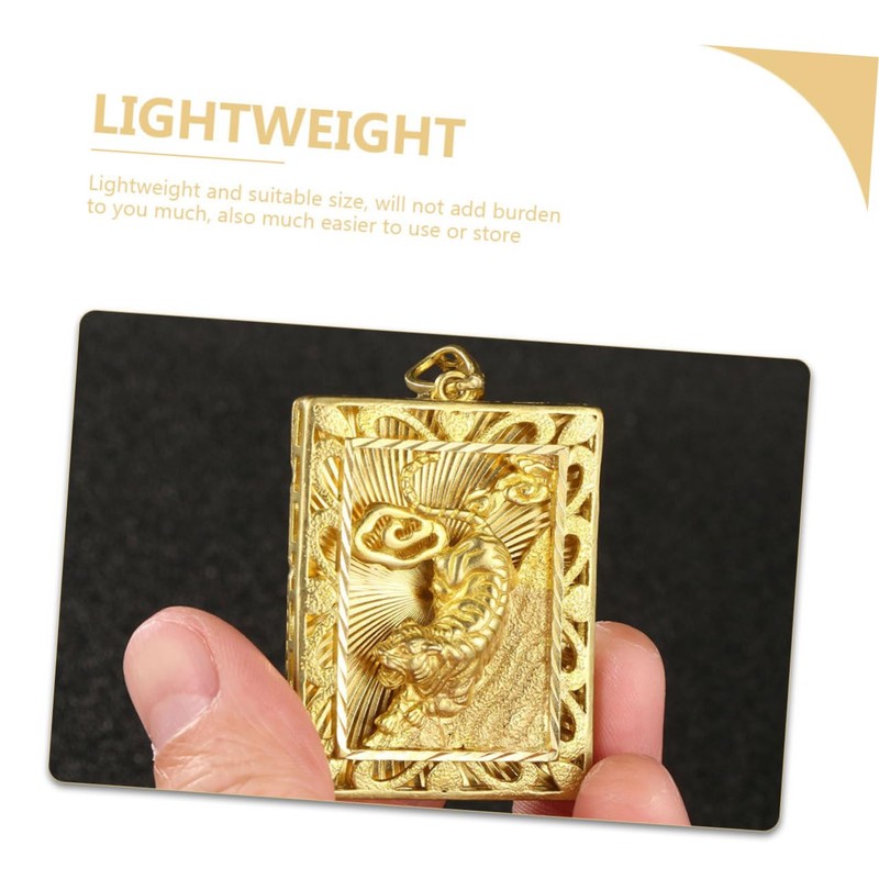 DOITOOL 2pcs Antique Brass Zodiac Tiger Pendant Lightweight Hanging Decor