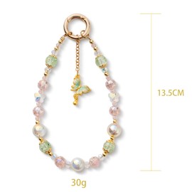 CHUQING Handykette Perlen Kurz Handy Handschlaufe Schlüsselanhänger Universal Phone Wristlet Handyband für Handgelenk,Grün