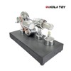 NIKOLATOY Mirror Polished Stirling Engine with Voltmeter & USB Plug