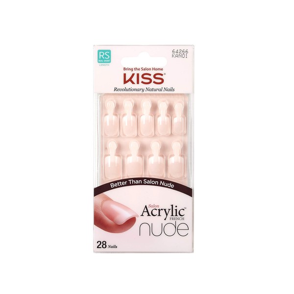 Kiss Salon Acrylic Nude French Nails 28 Count (Breathtaking) (3 Pack)