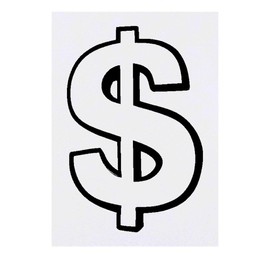 'Dollar Sign' Temporary Tattoo - Water Resistant, Skin-Safe, Non-Toxic Transfer (TO00084377)