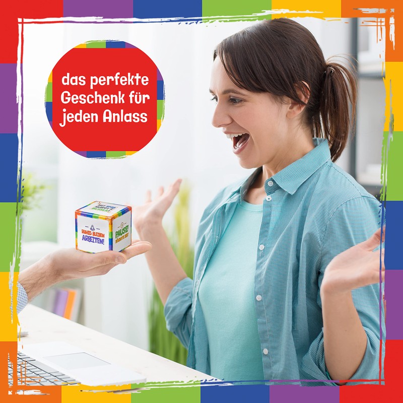 blaash Anti-stress cube with sayings for stress relief, funny office
