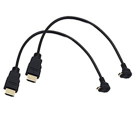 Seadream 2Pack 1Foot 90 Degree Up Angle Micro HDMI Male To HDMI Male Cable Connector (2Pack Up Angled)