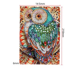 DCIDBEI DIY 5D Diamond Notebook Sketchbook A5 Painting Kits for Adults Children Sketchbook DIY Special Shaped Owl Pattern Diamond Diary Girls Notebooks for Children 50 Sheets 120 Pages