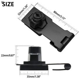 Bonsicoky 2 Pcs 3 Inch Keyed Hasp Locks, Twist Knob Keyed Locking Hasp Latches Keyed Different for Small Doors, Cabinets (Black)