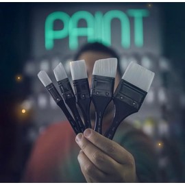 Angelus Large Paint Brush - Big Paint Brushes for Acrylic Painting, Giant Paintbrush for Oil Paint, Canvas, Murals, Sneakers, Crafts, (Set of 5)