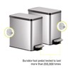 EKO Slim Small Bathroom Trash Can with Lid, Stainless Steel