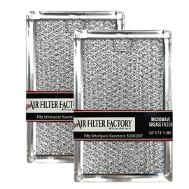 Air Filter Factory Replacement for Whirlpool Kenmore Maytag 53001357 Microwave Oven Aluminum Grease Filters 2-Pack