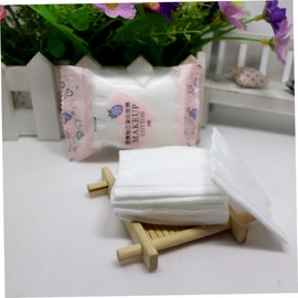 BIUDECO 3sets Soft Absorbent Makeup Facial Cotton Pads Makeup Remover Cotton Square Pads for Face Clean Portable Sanitary 64pcs*3 Random Color