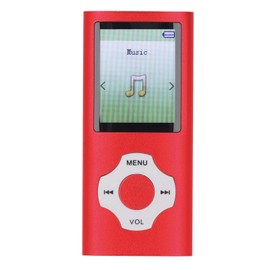 MP3 Player with Bluetooth 5.0, Portable MP3 Music Player with Lossless HiFi Sound, 1.8 Inch Colour Screen, Electronic Book Voice Recording (Red)