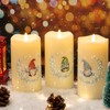 Eywamage Fiber Optic Christmas Flameless Pillar Candles with Remote, Snowflakes