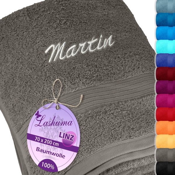 Lashuma Towel with Embroidered Name – Terry Cloth Linz Series