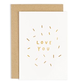 Old English Co. Love You Card - A6, Greeting Cards for Anniversary, Date Night, Saying I Love You, For Your Boyfriend, Girlfriend, Husband, Wife or Best Friend | Envelope Included
