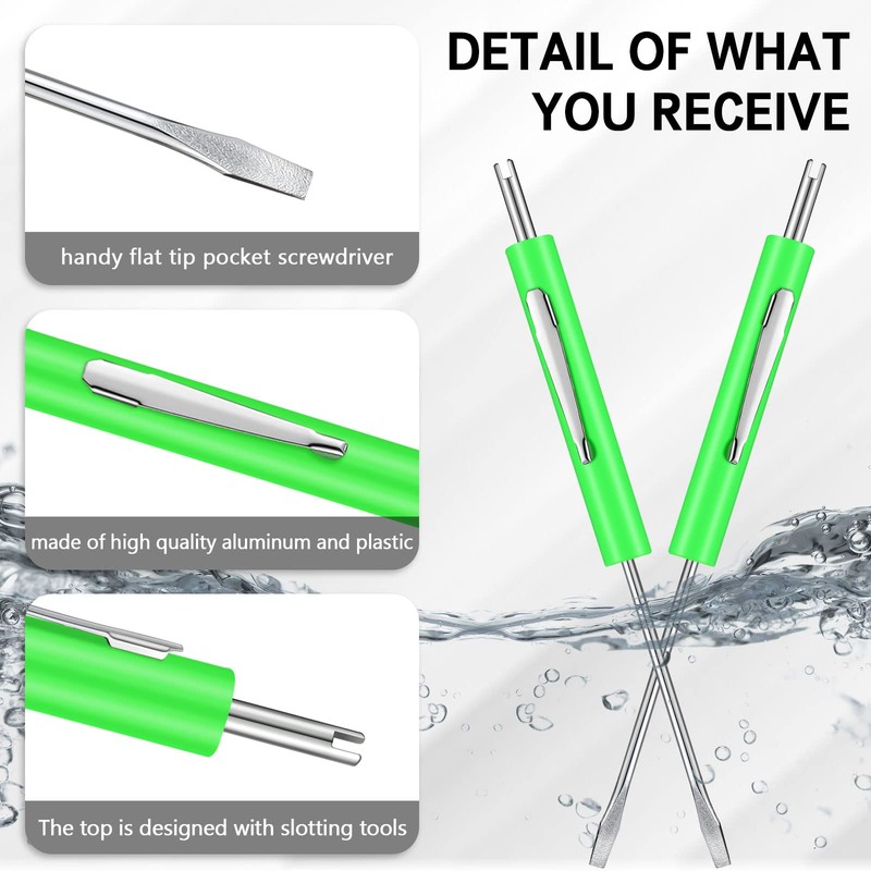 Zhehao 10 Pcs Pocket Screwdriver with Valve Core Removal Tools,