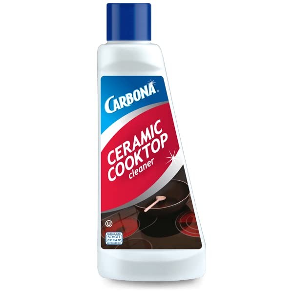 Carbona Ceramic Cooktop Cleaner | Grease & Burnt-On Food Remover | Non-Abrasive Formula | 16.8 Fl Oz, 1 Pack