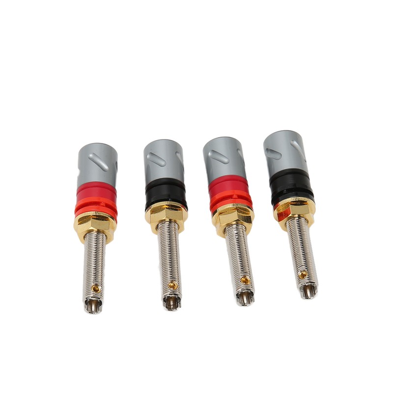 4 Pcs Banana Plug Connector Pure Copper 4mm Rhodium Plating