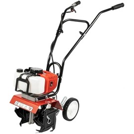 Garden Tiller Cultivator,52CC 2-Stroke Gas Powered Engine Rototiller Garden Tool with Widened Mud Flap Cordless with Long Handle Strong Power Garden Cultivator for Plowing Turning Soil Ditching