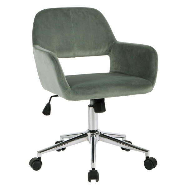 FurnitureR Home Office Chair, Mid Back Velvet Upholstered Vanity Desk