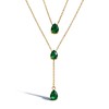 Layered Necklace for Women Green Red Blue Pink Teardrop Long