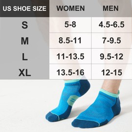 CelerSport 6 Pack Men's Running Ankle Socks with Cushion, Low Cut Athletic Tab Socks, Blue, X-Large