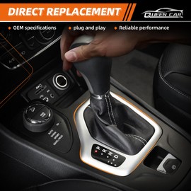 Transmission Shifter Bezel with Harness Compatible with 2014-2018 Jeep Cherokee Replace 5YD27LS5AA 68413957AA 601-401 (White)