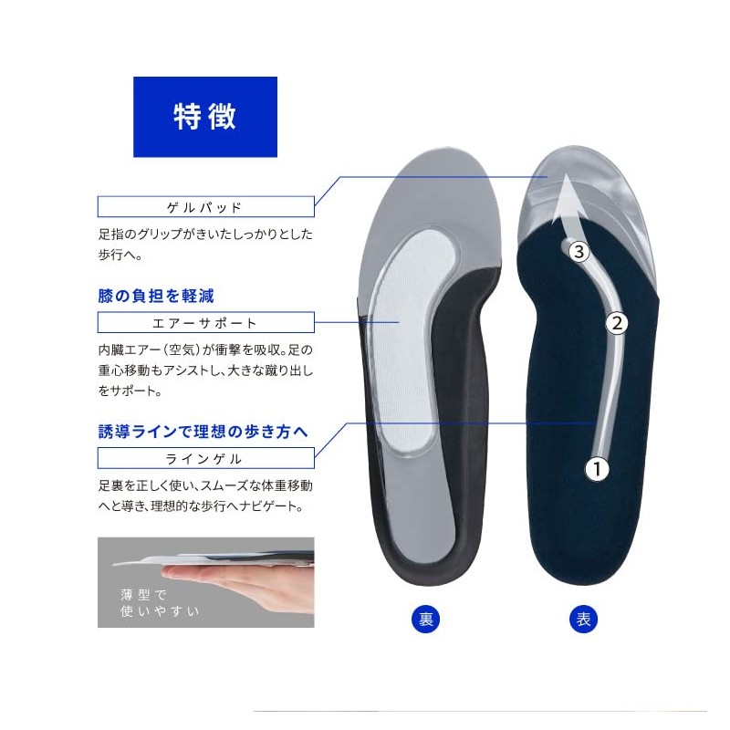 Proidea Walking Teacher Insole Slim Air (L: 9.4 - 9.6