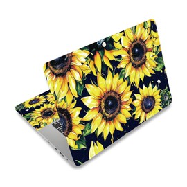 PLIGREAT Sunflowers Laptop Skin Decals, Watercolor Floral Laptop Stickers Skins Decals Fits 12" 13" 13.3" 14" 15" Laptops Universal Removable Vinyl Notebook Art Protector Netbook PC Cover Decal