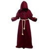 Golden Service Priest Robe Monk Medieval Hooded Monk Renaissance Robe