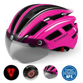Mountain Bike Helmet Motorcycling Helmet with Back Light Detachable Magnetic Visor UV Protective for Men Women