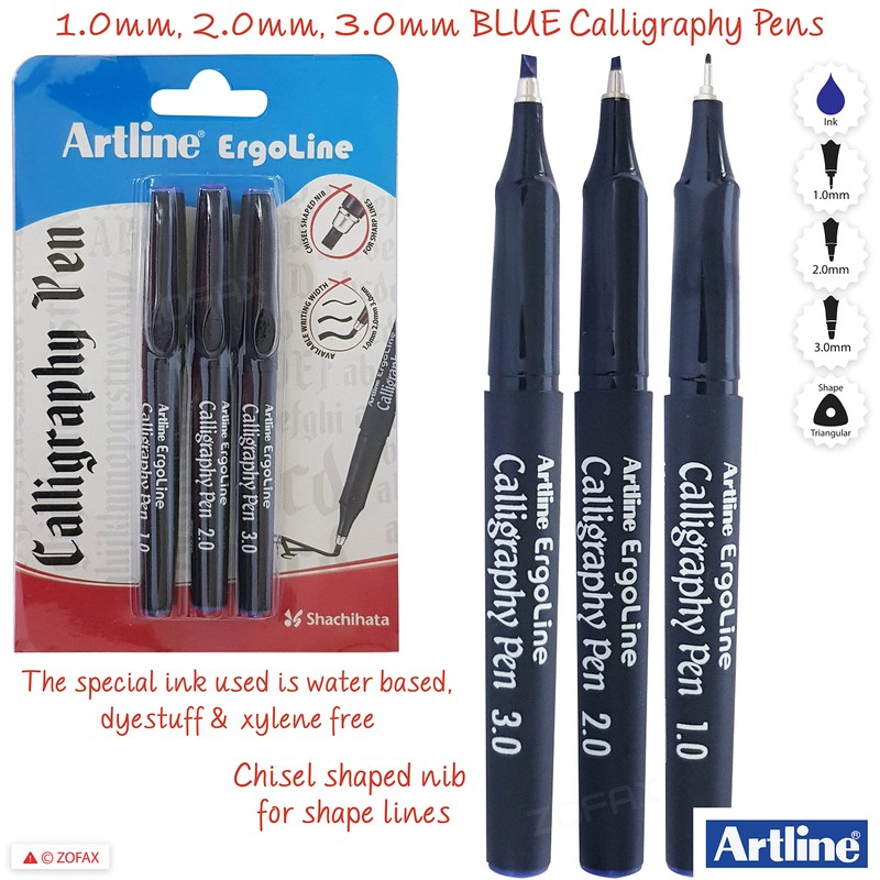 ARTLINE Ergoline Calligraphy Pens Sharp Line (3 x 1.0 2.0