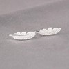 Silver Feather Stud Earrings Tiny Silver leaves Studs Earrings for