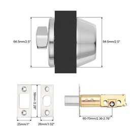 PATIKIL Keyed Alike Single Cylinder Deadbolts, Keyed Entry Door Knob Anti-Theft Exterior Door Hardware for Front Door and Entrance Door, Silver