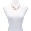 GUESS Goldtone Pink and White Floral Statement Necklace