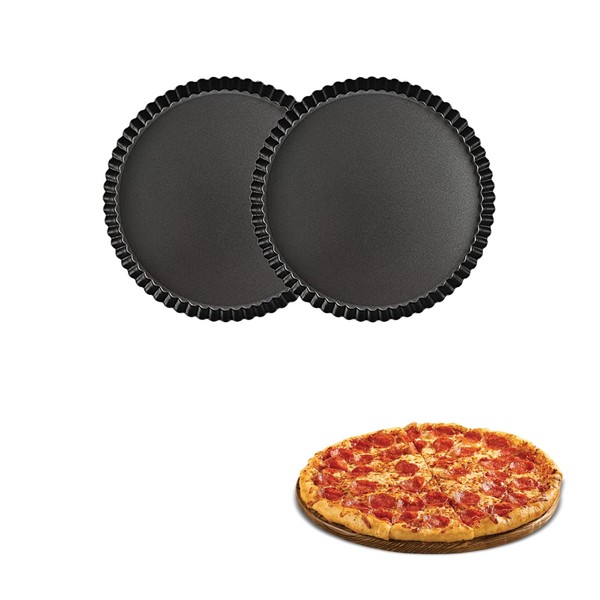 Aiweijia 2PCS Round Quiche Tins, Round Tart Mould with Removable