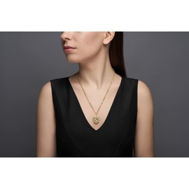 LILLY MARIE Women's Silver Chain Gold-Plated 925 Sterling Silver Gold-Plated Pendant Zodiac Sign Aquarius Lucky Charm Length Adjustable Eco Packaging Gift Girlfriend